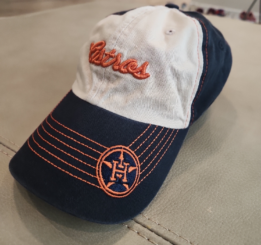 Retro Houston Astros Navy Baseball Cap with Orange Stitching